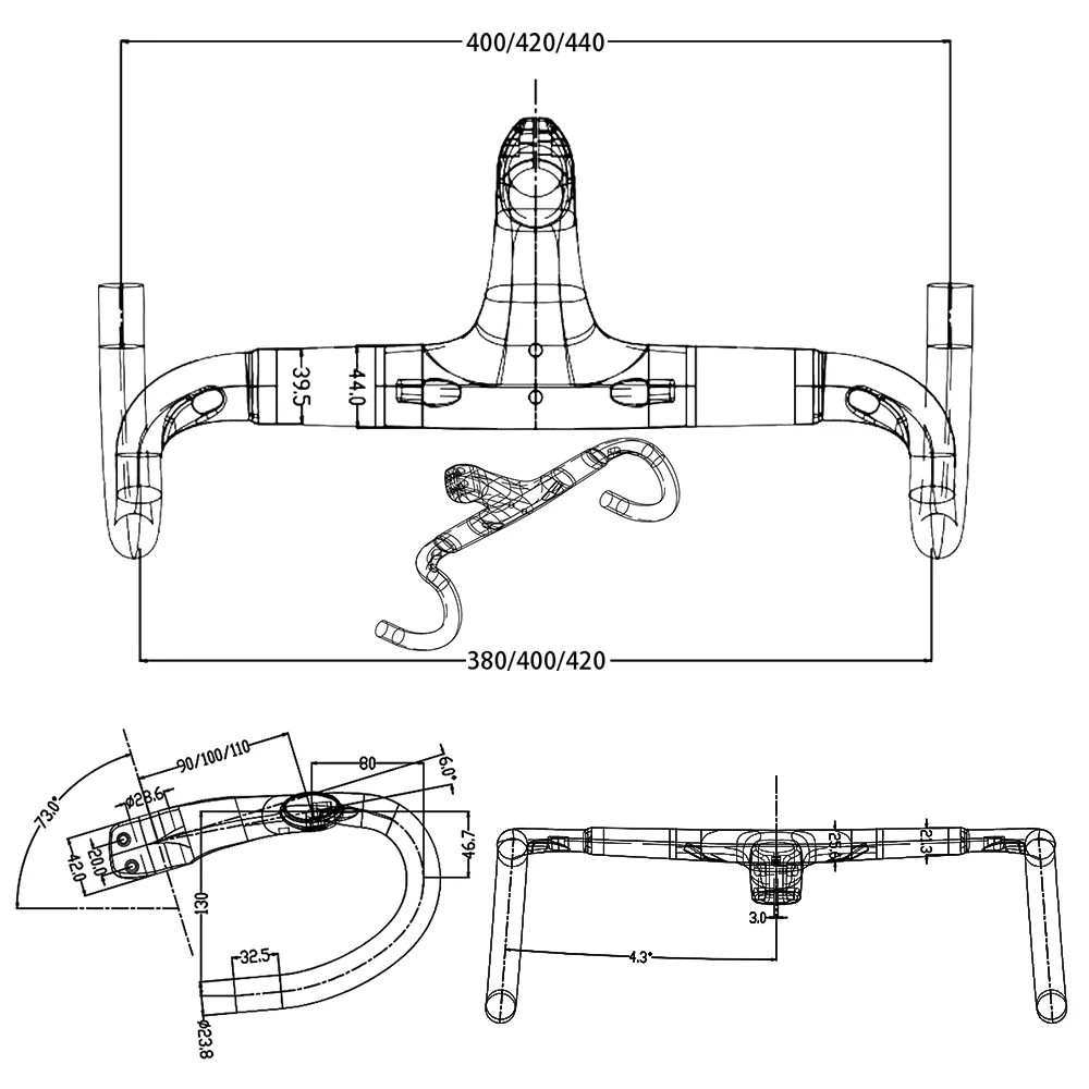 Carbon Internal Cable Routing Road Bike Mountain Integrated Handlebar Washer