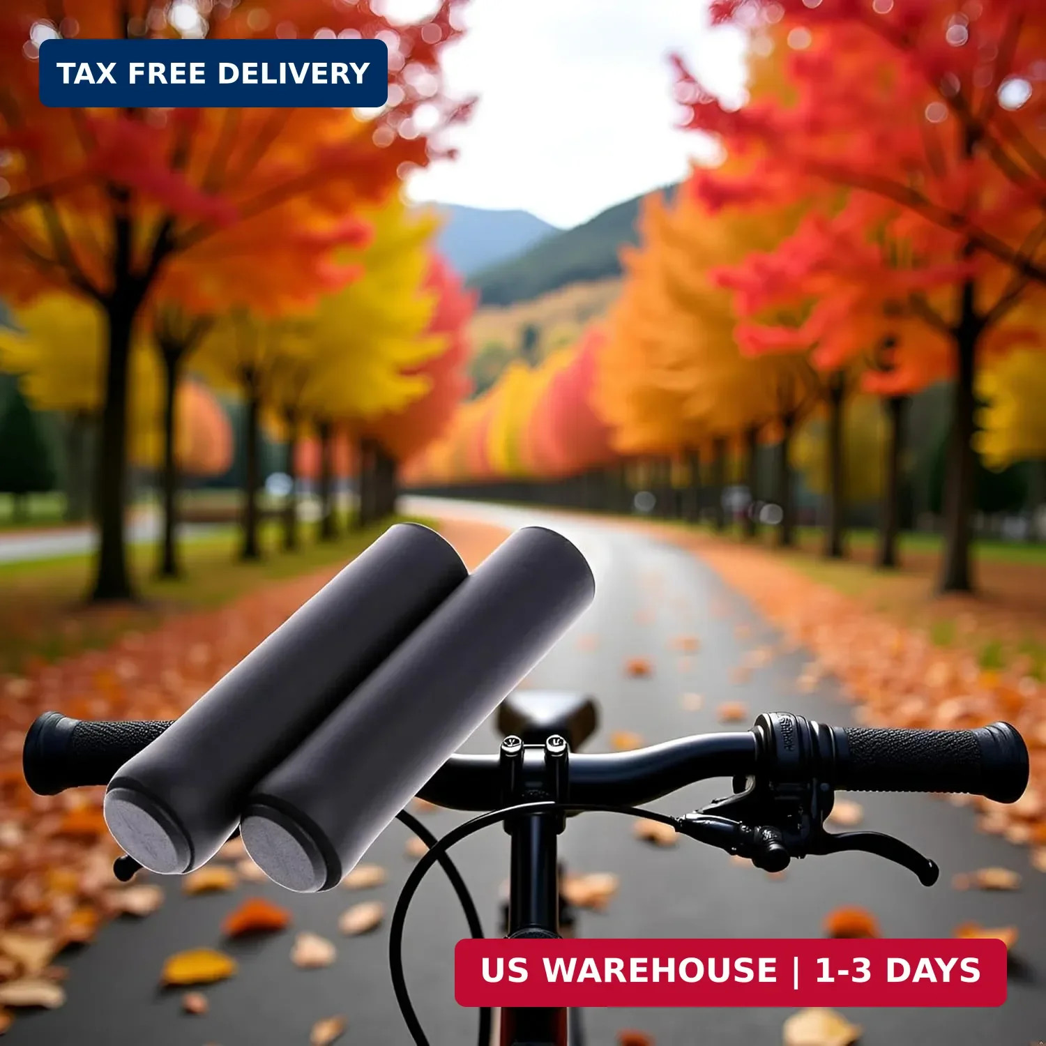A Pair Black Bike Handlebar Grips Cover,Non-Slip Soft Foam Silicone Sponge Handl