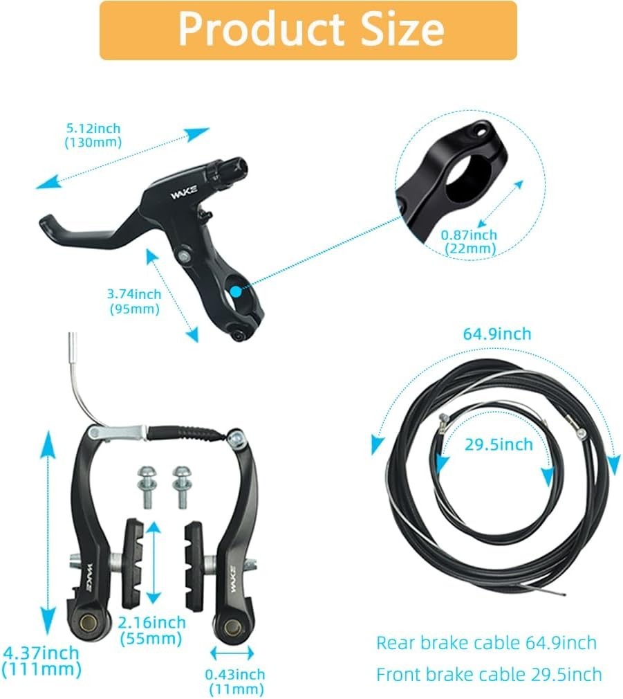Complete Universal Bike Brakes Set, Front and Rear MTB Brake, Inner and Outer…