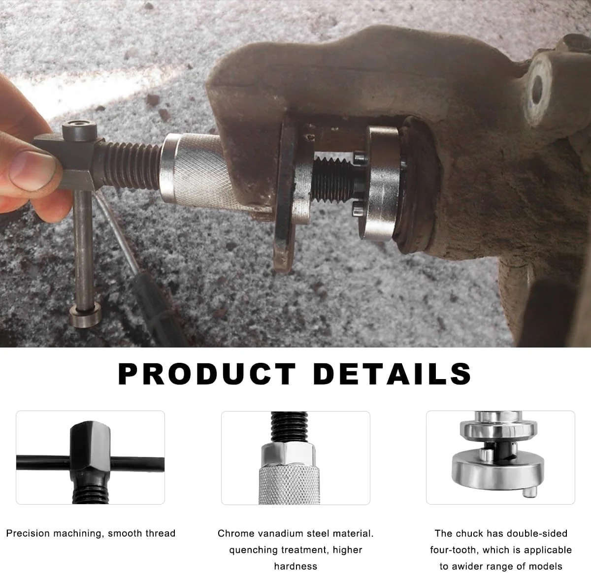Brake Caliper Piston Rewind Tool, Brake Piston Compressor Tool Set for Rear Brak