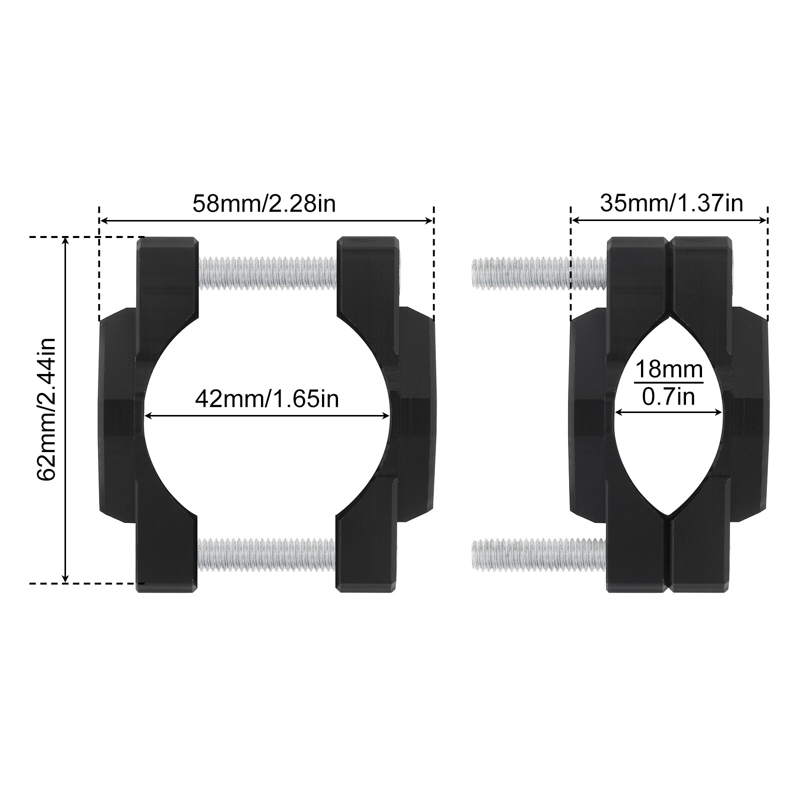 1PC 17-42mm Multifunction CNC Aluminum Alloy Modification Bracket for Motor US