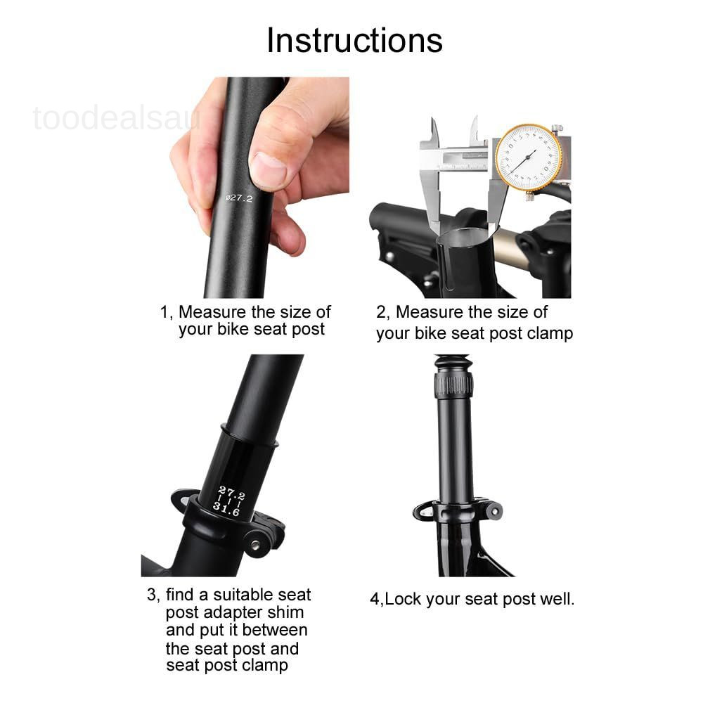 Set of 7 Sizes Bike Seat Post Adapter Shim Seat Post Adapter Bicycle Seat Tube