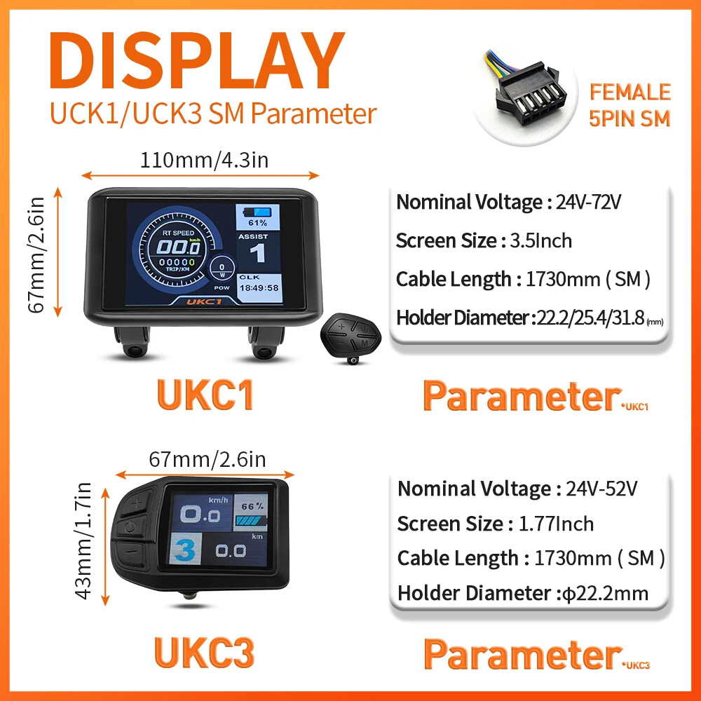 MTB Ebike Controller 48V 52V 60V 72V 60A Sine Wave Controller with LCD Display