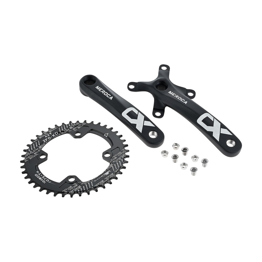 42T MTB Bicycle Crankset Bottom Bracket Aluminum Alloy 104BCD Chainring Black