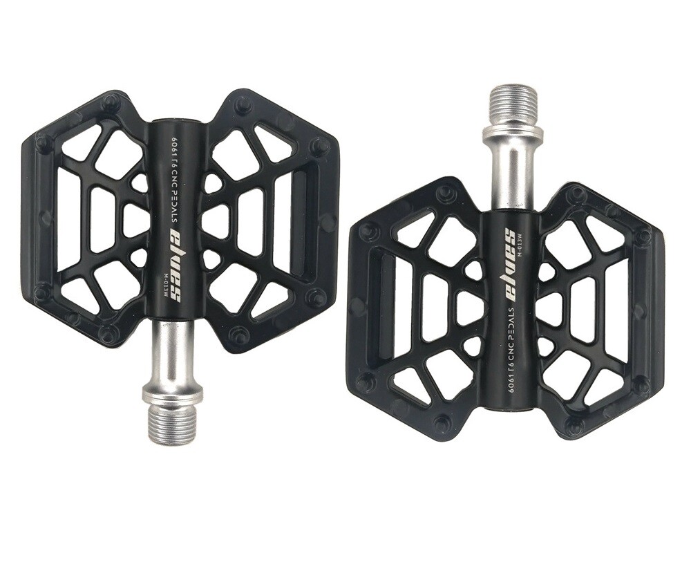 Magnesium Road MTB Mountain Bike XC Bicycle Pedal Flat Cycling Pedals Black