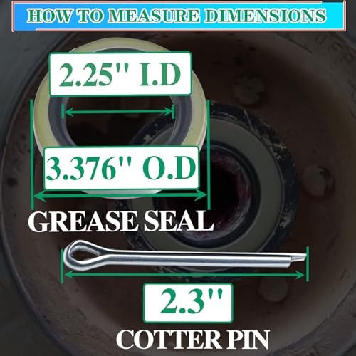4pcs ID 2.25″ x OD 3.376″ Trailer Axle Hub Wheel Grease Seals with 4pcs Cotter