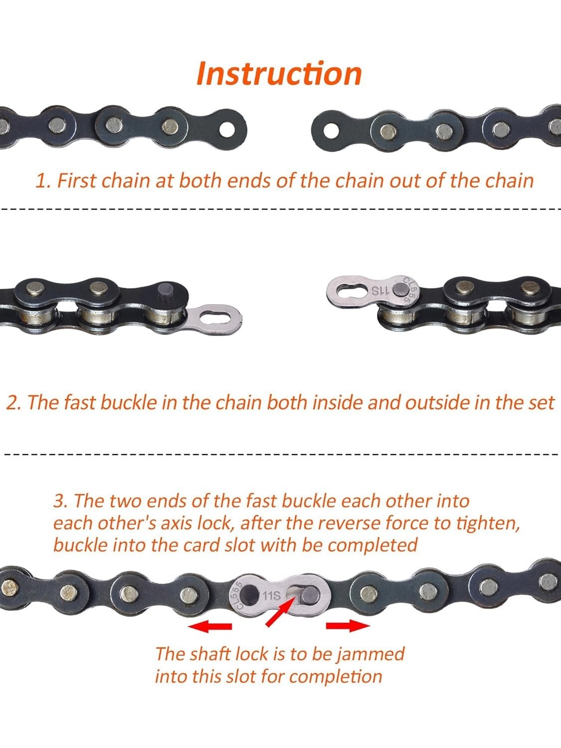 Compact 3-Pack Stainless Steel Missing Links for Easy 11 Speed Bike Maintenance