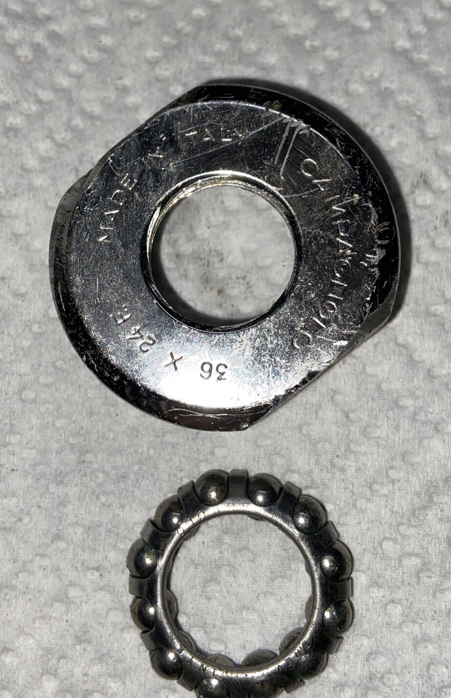 Vintage Campagnolo Bottom Bracket 36 x 24 F. Italian 70-SPc 111mm Spindle