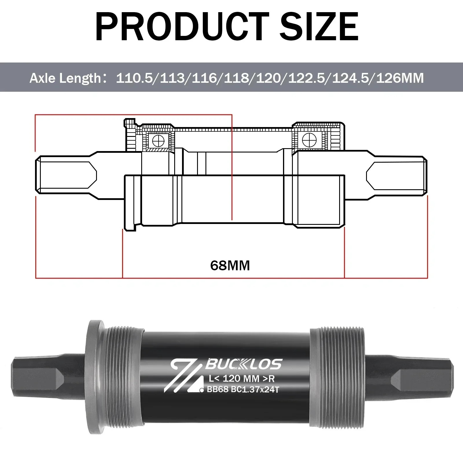 Bike Bottom Bracket Square Hole Road Mountain Bike E-Bike Crank BB BB68 BB80 BB9