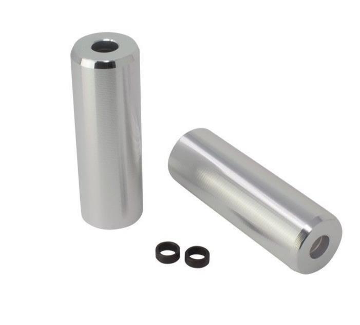 PRO+ BMX Bike BIcycle Lite Alloy Threadless Pegs Fits 3/8″ or 14mm Silver