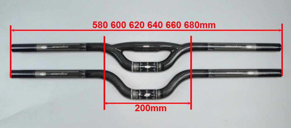 Carbon Fiber Riser Bar 31.8/25.4mm Mountain Folding Bike Handlebar Rise Up 55mm