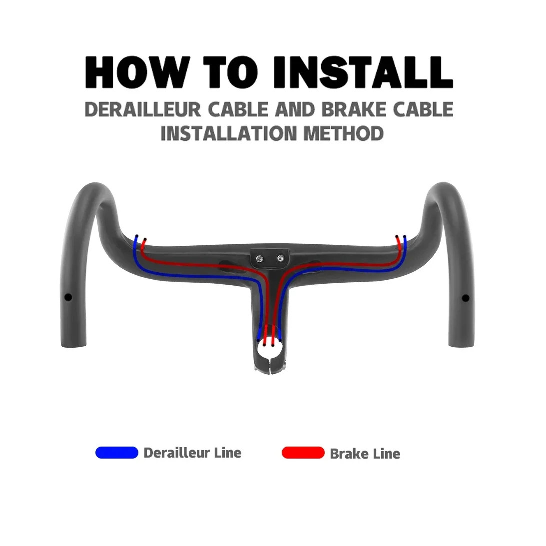 28.6mm Road Bike Cockpit Full Internal Cable Integrated Handlebar 360-440mm