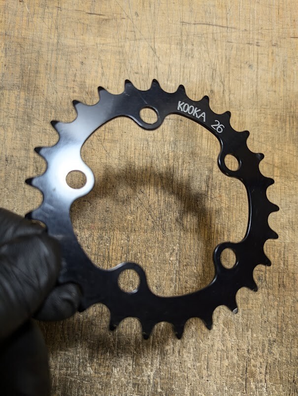 NOS KOOKA 74bcd 26 tooth chainring (black) mtb vintage