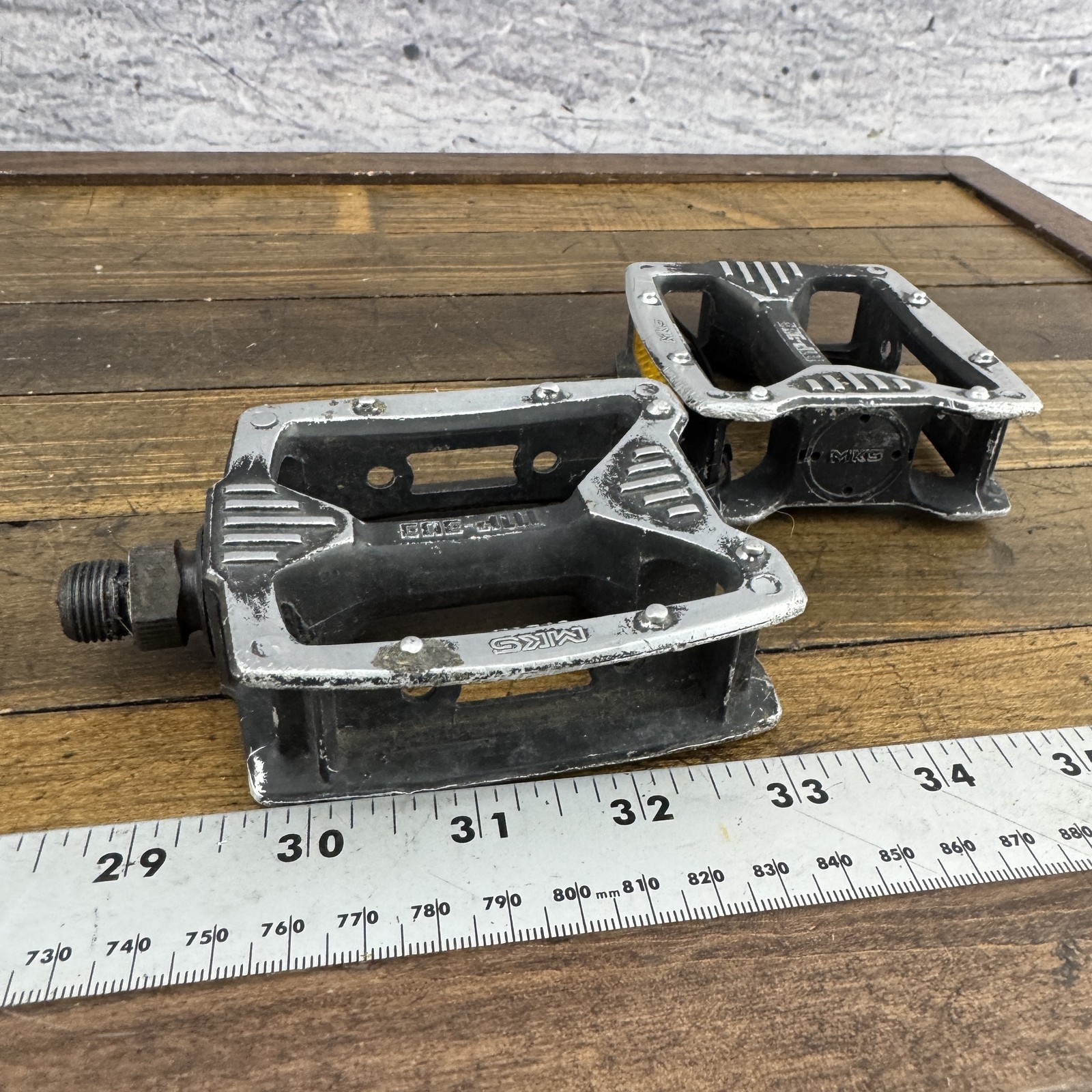 Vintage MKS Japan MP-303 Mountain Bike Pedals BMX 1980s 9/16 Platform 495