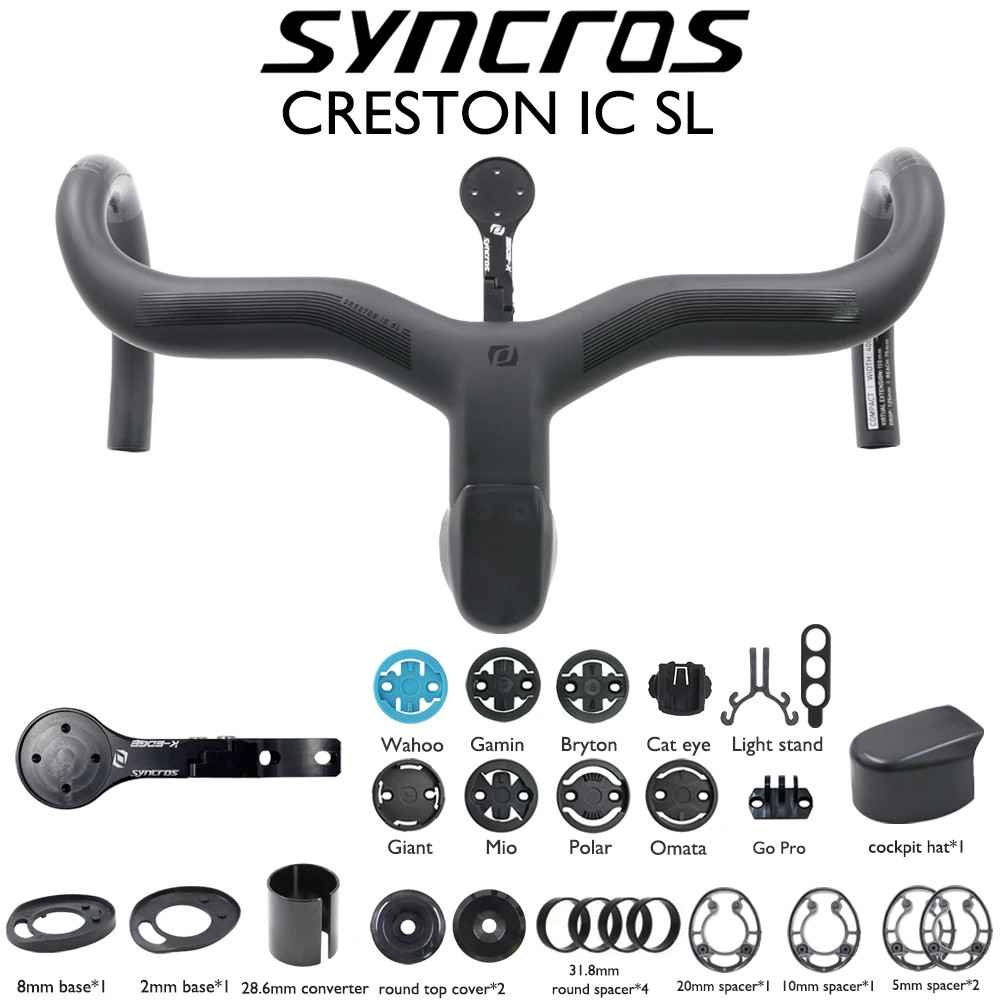 Syncros Carbon Handle Internal Routing Road Bike Integrated Drop Bar with Mount