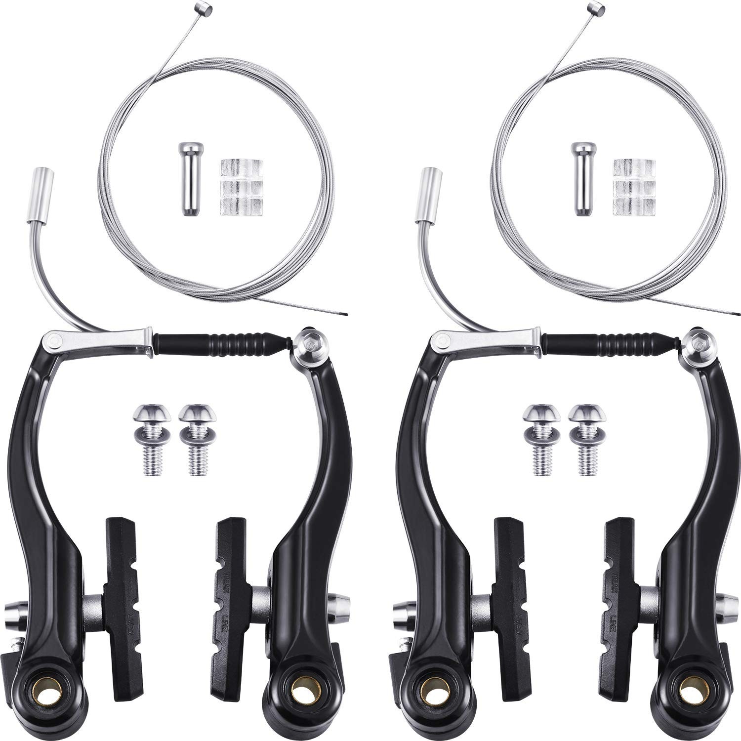 Universal Mountain Bike Brake Set – 2 Pairs, Replacement Cables & Accessories