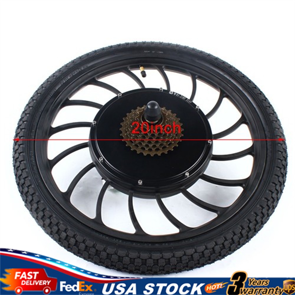 1000W 48V 20″ Rear Wheel Brushless Gearless Hub Motor For Ebike 0-40km/h