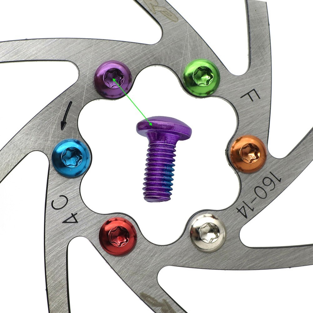 High Carbon Steel Purple T25 Screw Bolts for MTB Bike Box of 12 M5x10mm