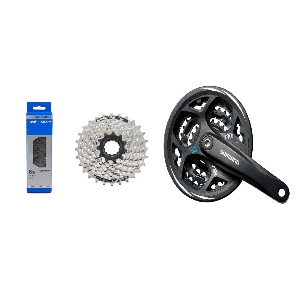 Shimano Wear Set HG40 Chain Wish Crank FC-M311 Black Cassette Wreath