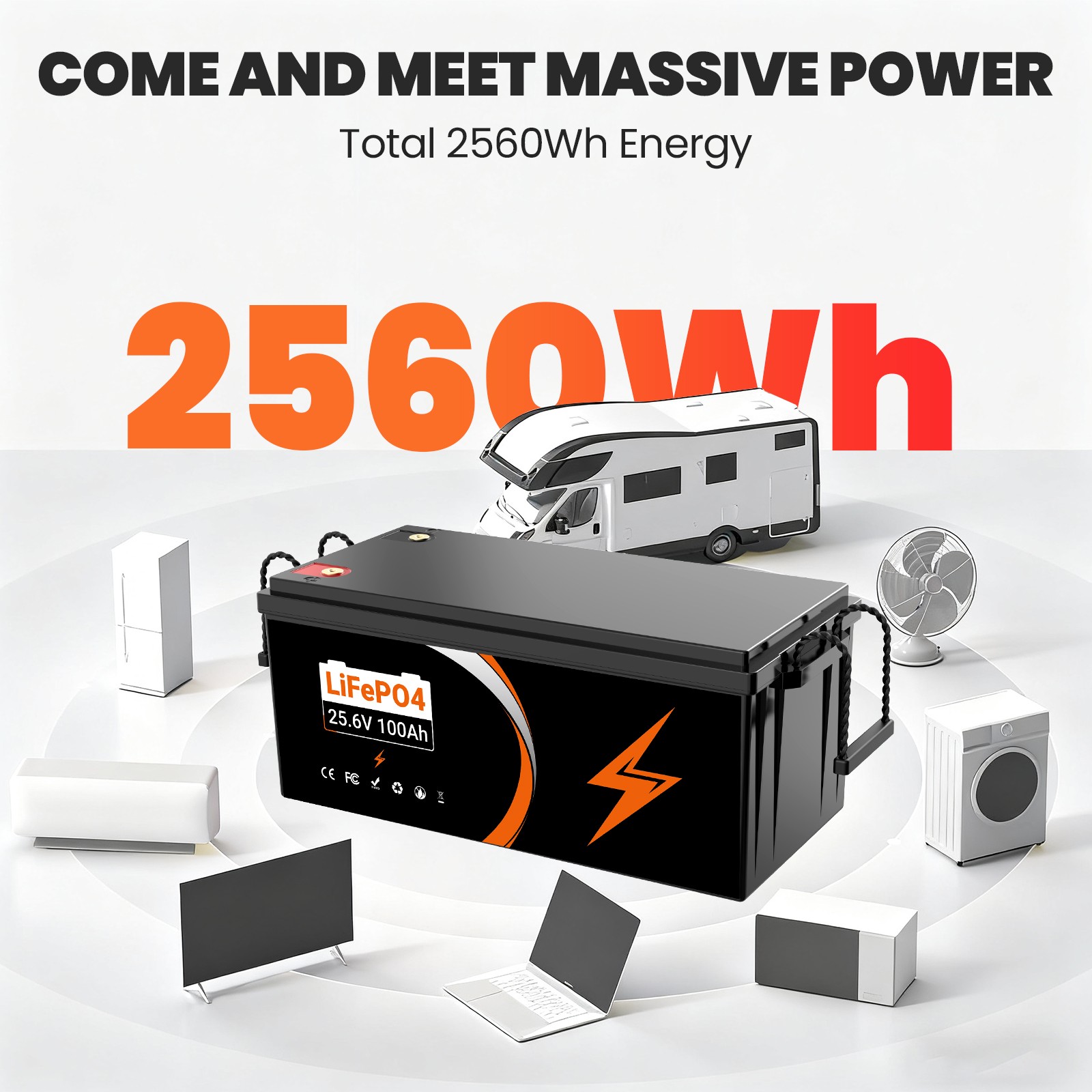 UPP 12V 24V 100Ah 300Ah LiFePO4 Battery Lthium for RV Marine Solar Home Energy