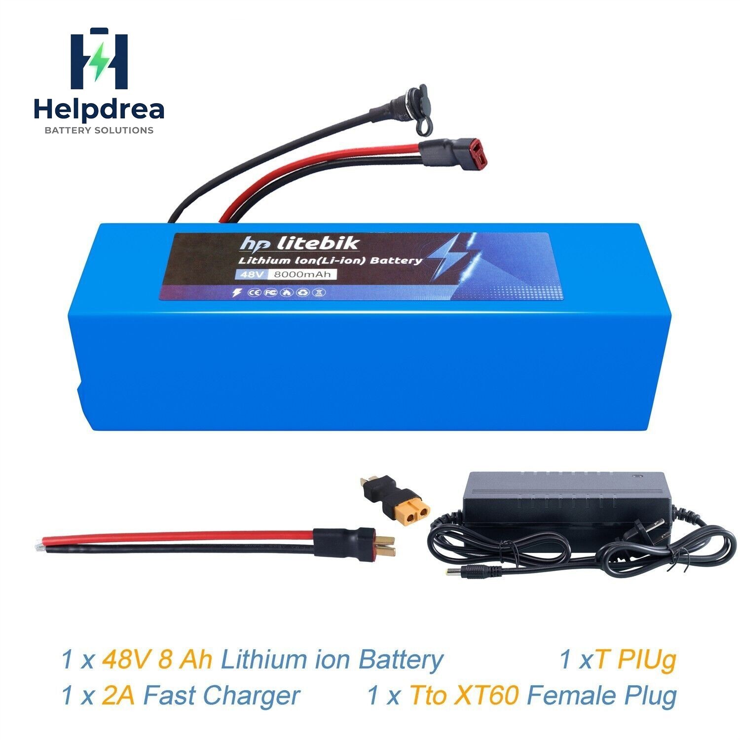 48V Lithium eBike Battery Pack 30A BMS 200W-1000W Electric Bicycle Scooter Bike