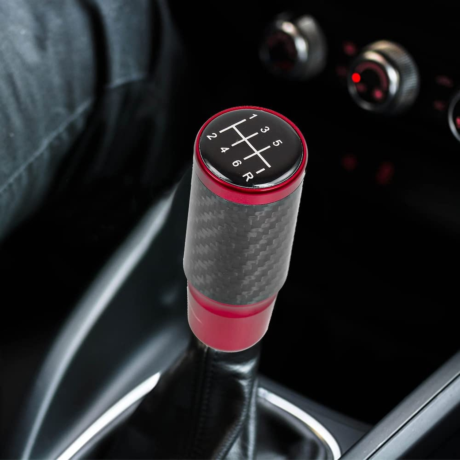 Carbon Fiber Shift Knob 6 Speeds Pattern Modified Carbon Fiber Aluminum Manua…