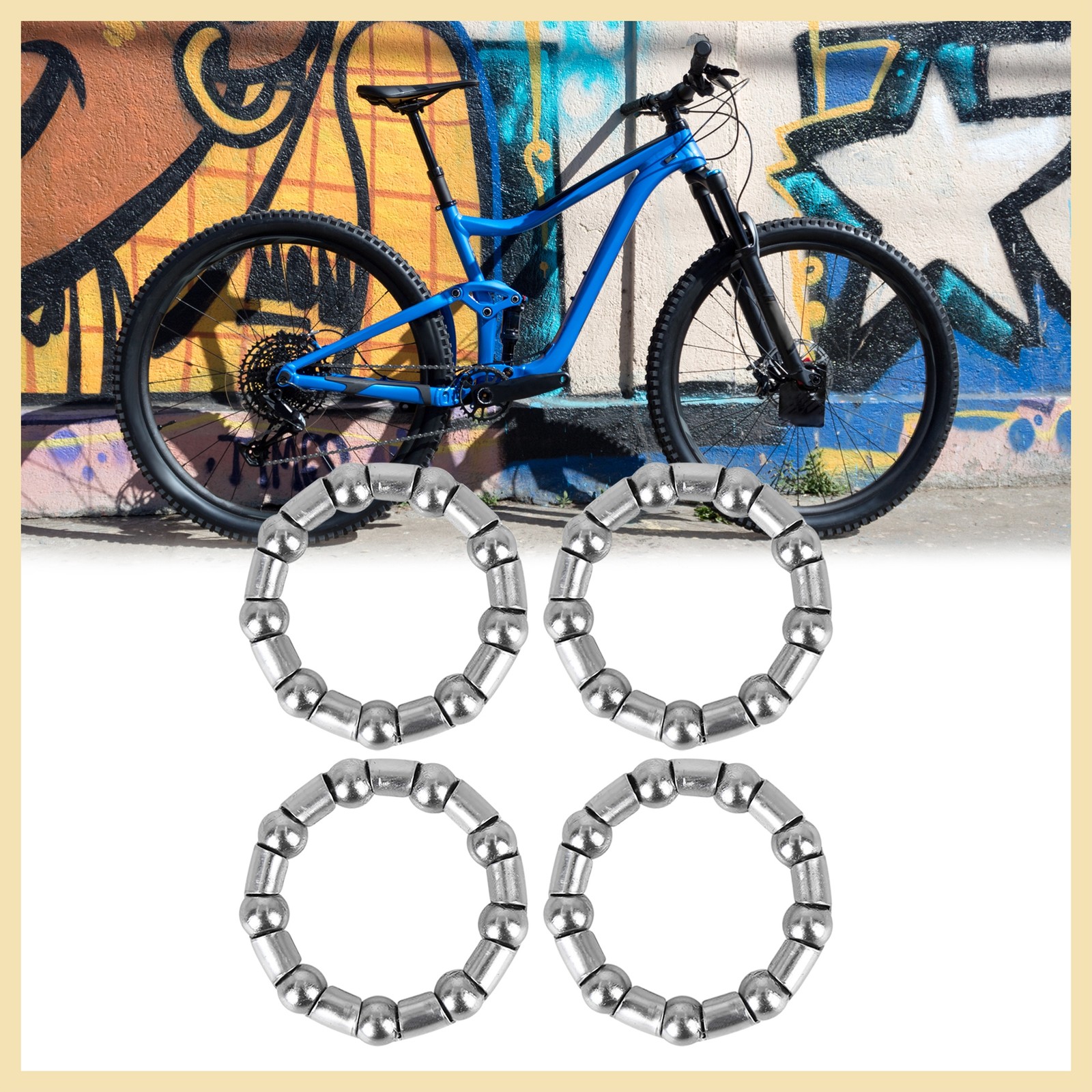 4pcs 44mm x 9 Ball Crank Bearings Wheel Bearing Retainer for Bike