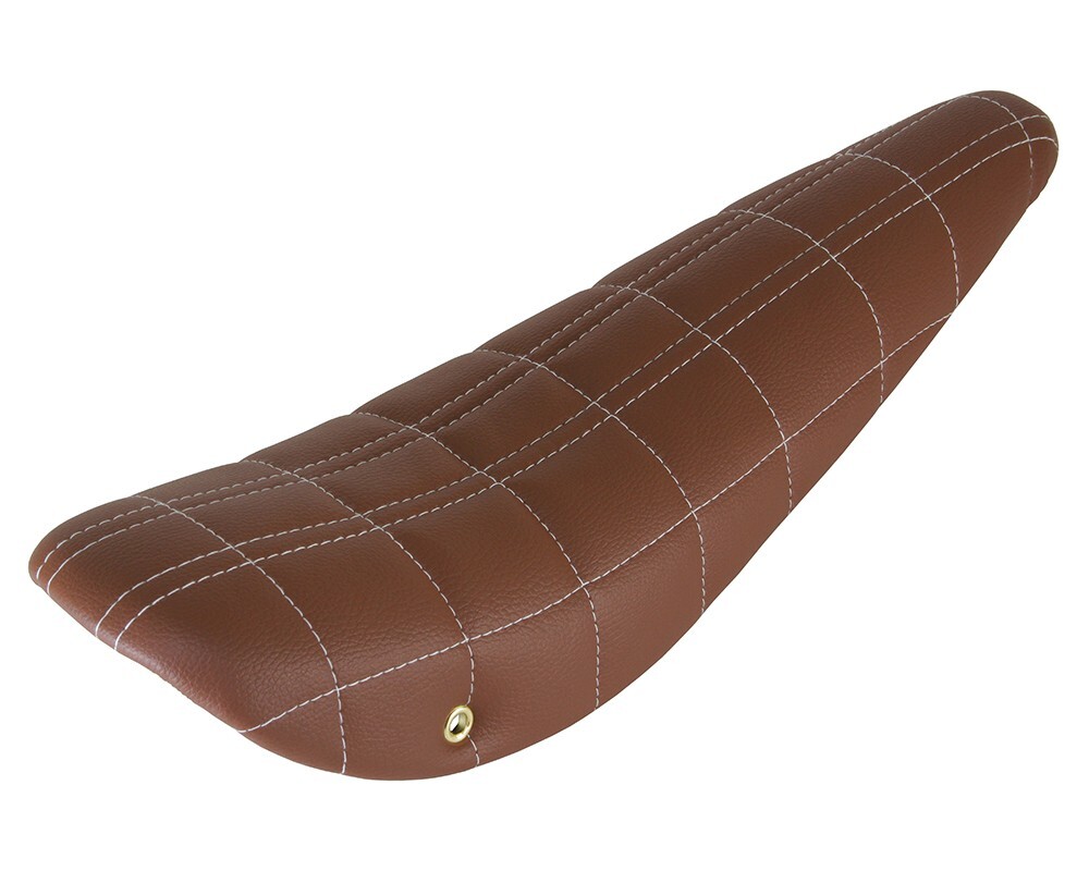 F&R VINTAGE LOWRIDER 20″ Double Stitched Faux Leather Banana Saddle Brown Seat