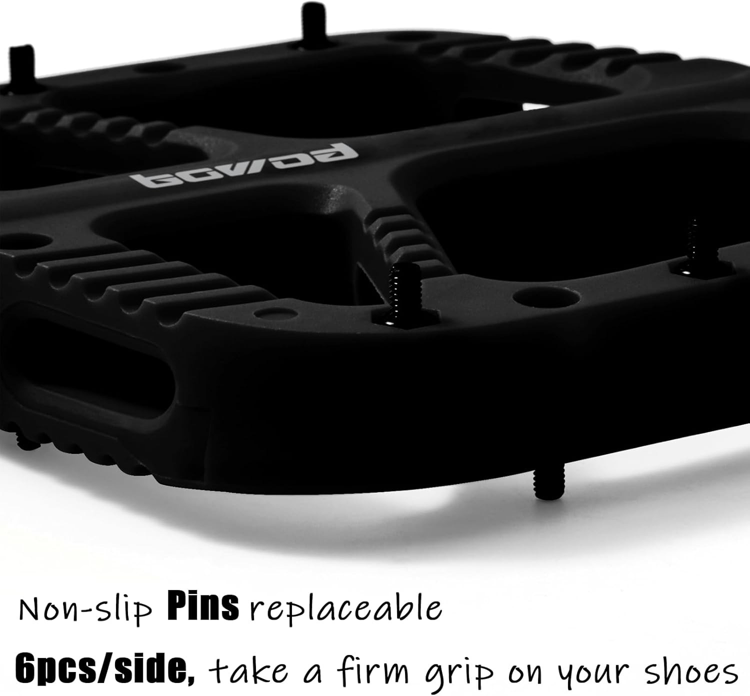 MTB Flat Pedals – Lightweight Nylon Composite, Wide Non-Slip Mountain Bike