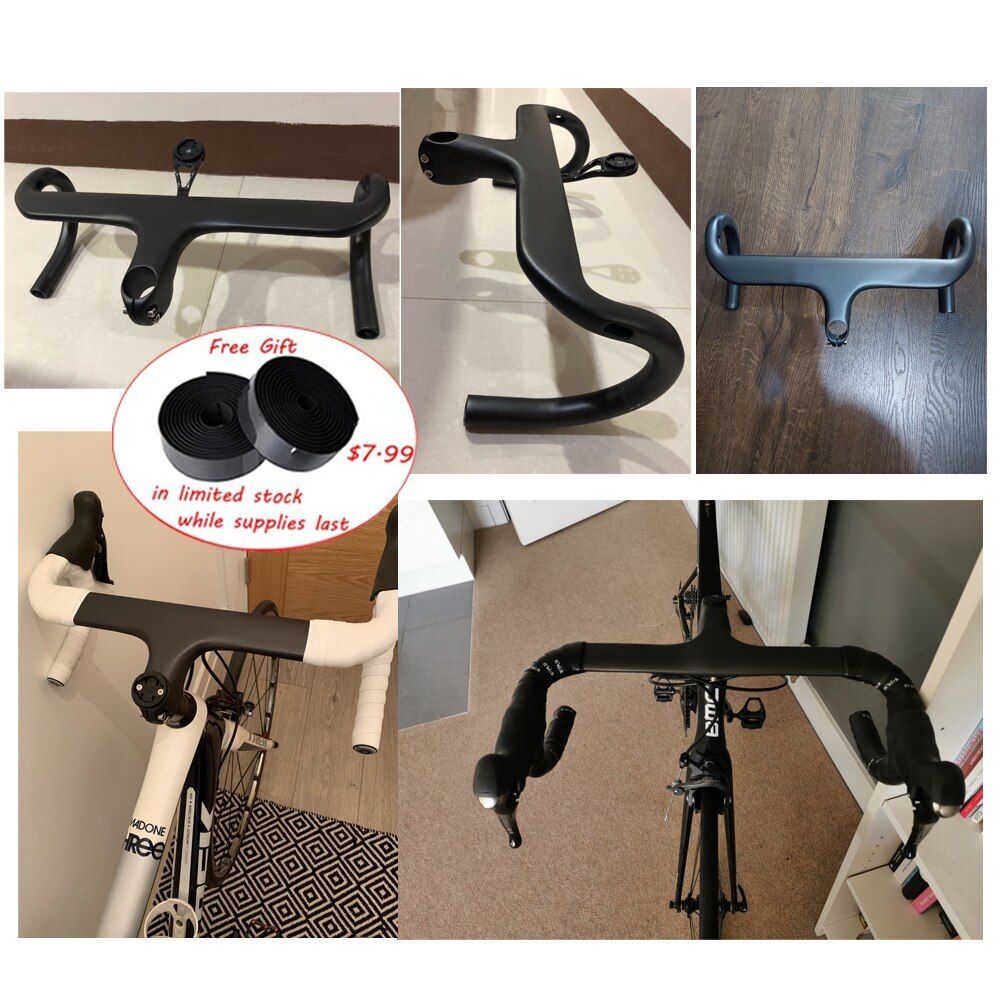 400/420/440mm Carbon Fiber Road Racing Bike Integrated Handlebar Drop 125mm