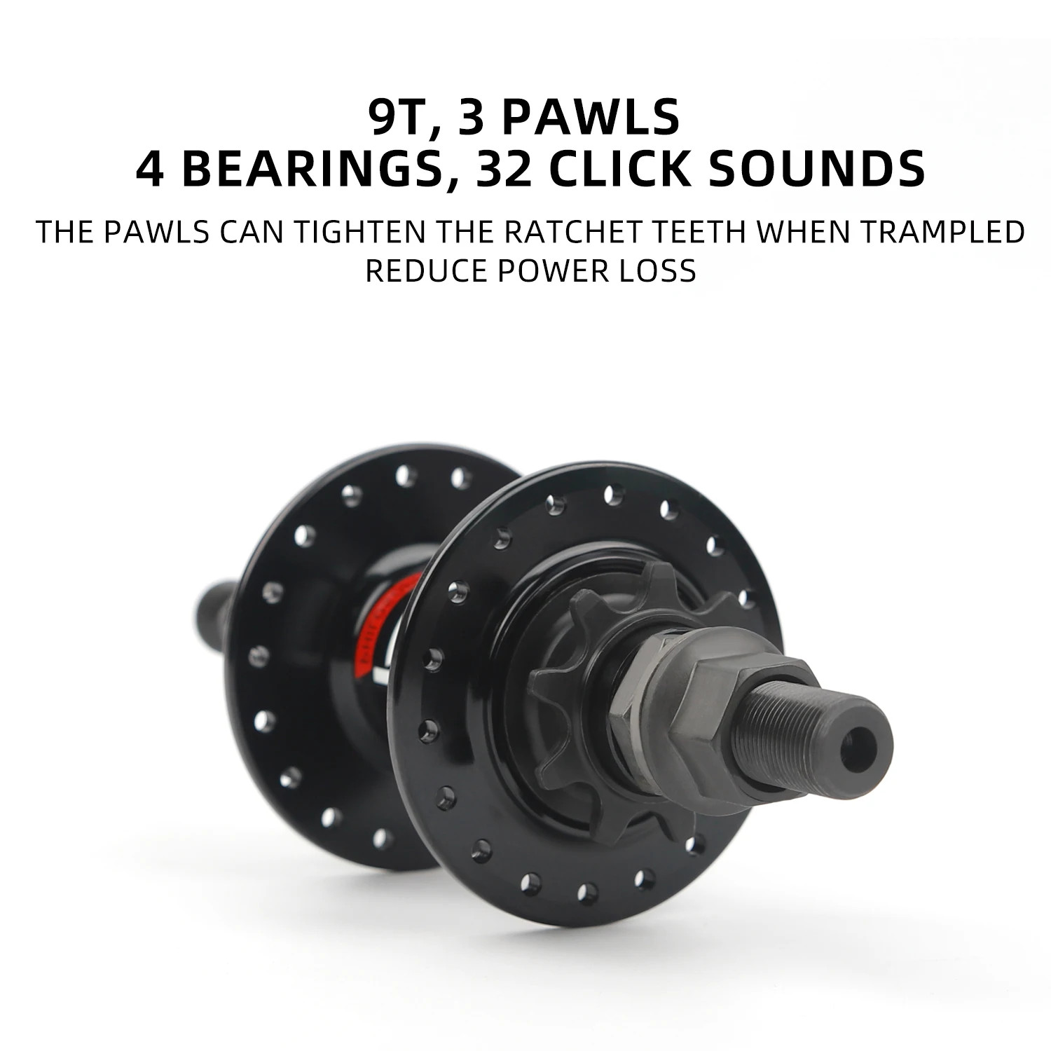 BMX Bicycle Hub 110x14mm 9T 3 Pawls 32holes Disc Brake Single Speed Rear Hub