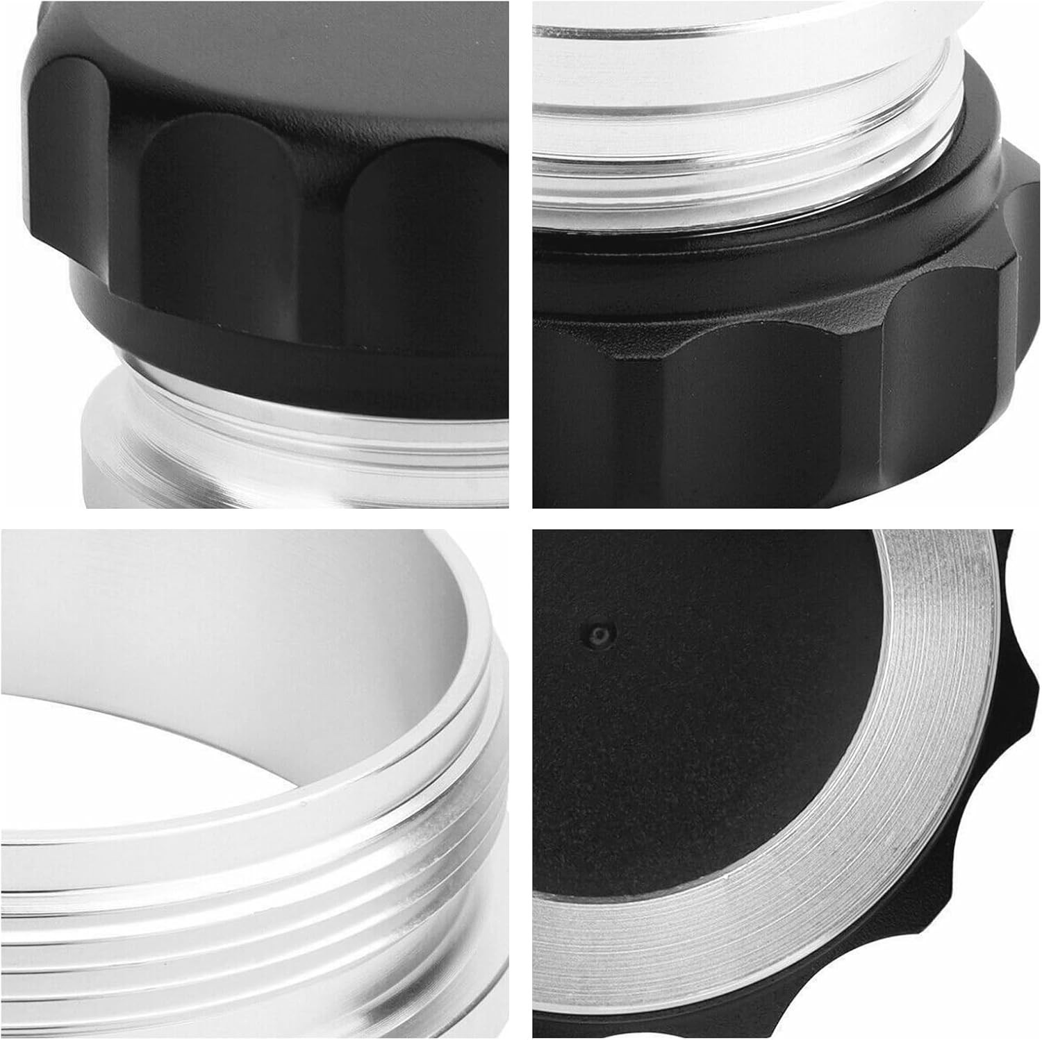OD 2»/50.8mm Aluminum Alloy Weld Billet On Filler Neck Black Cap Oil Fuel