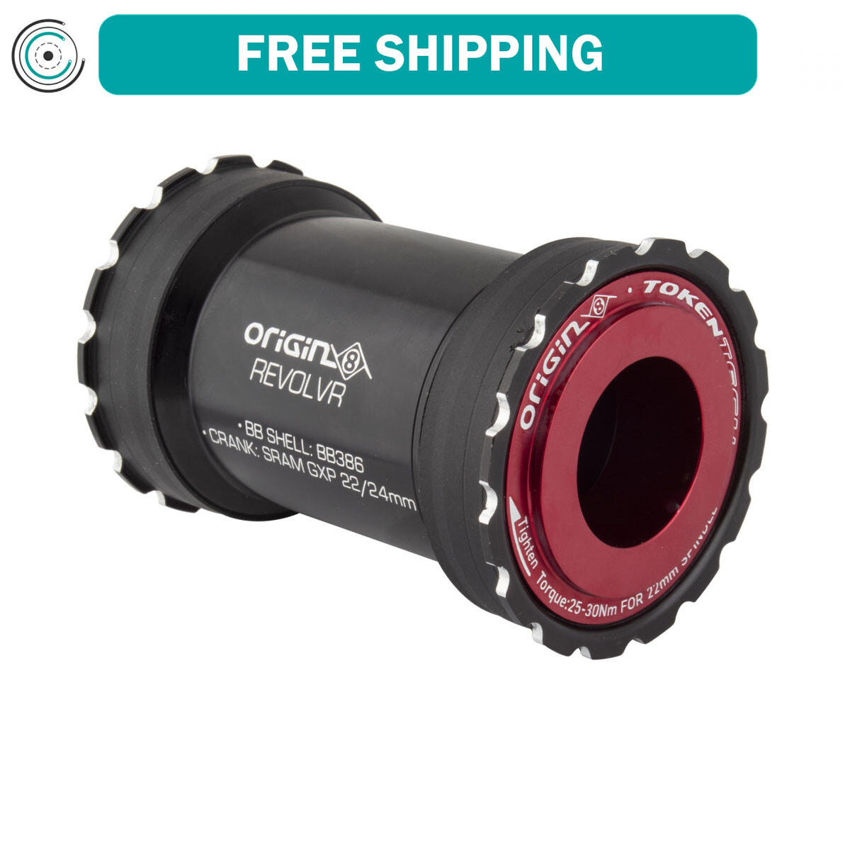 Origin8 Revolvr SRAM GXP 22/24mm Thread-Together BB386 86.5x46mm Bottom Bracket