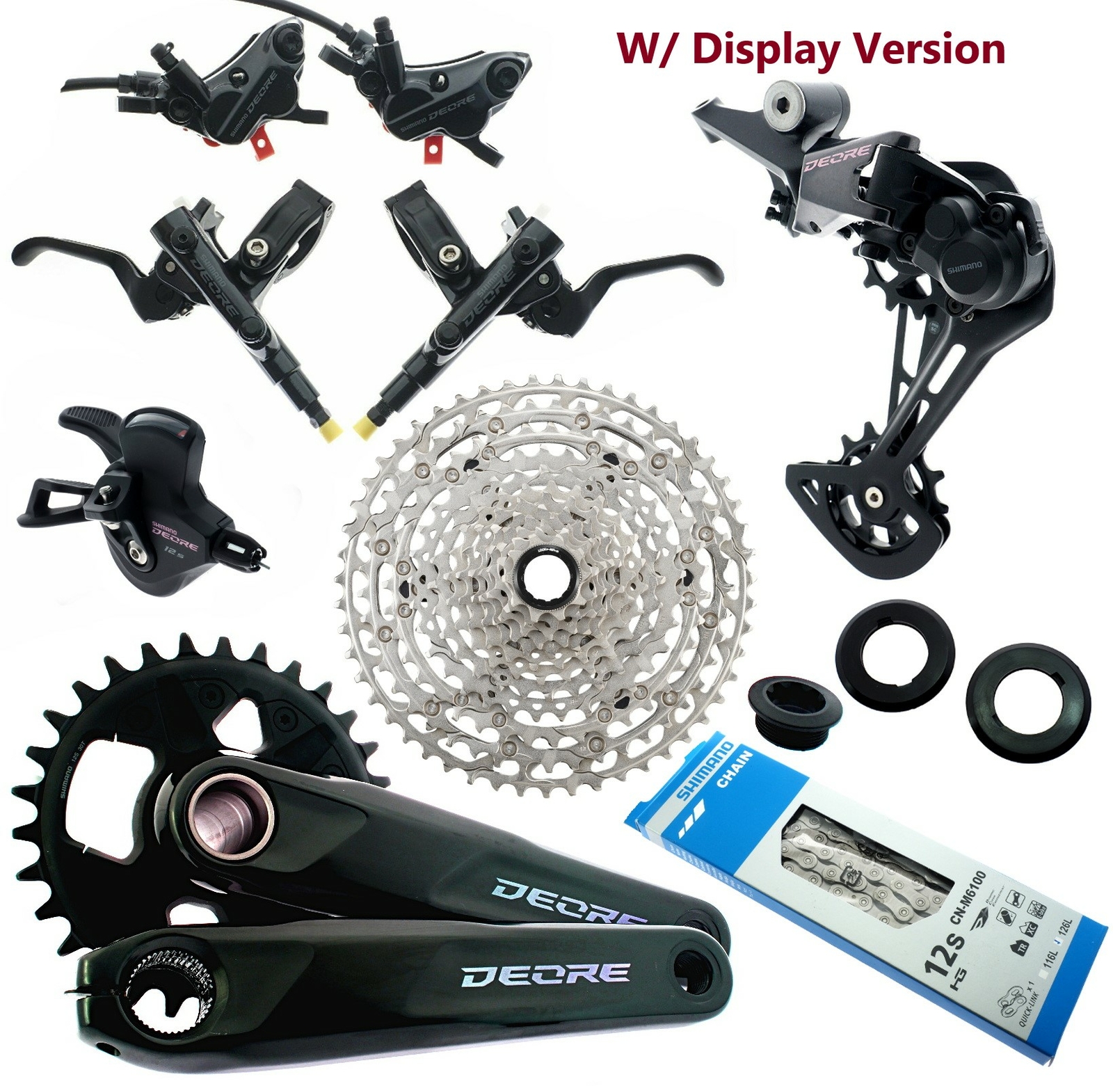 Shimano Deore SL-RD-CN-CS-BL-M6100 FC-BR-M6120 10-51T 1×12 Groupset 148 OLD READ