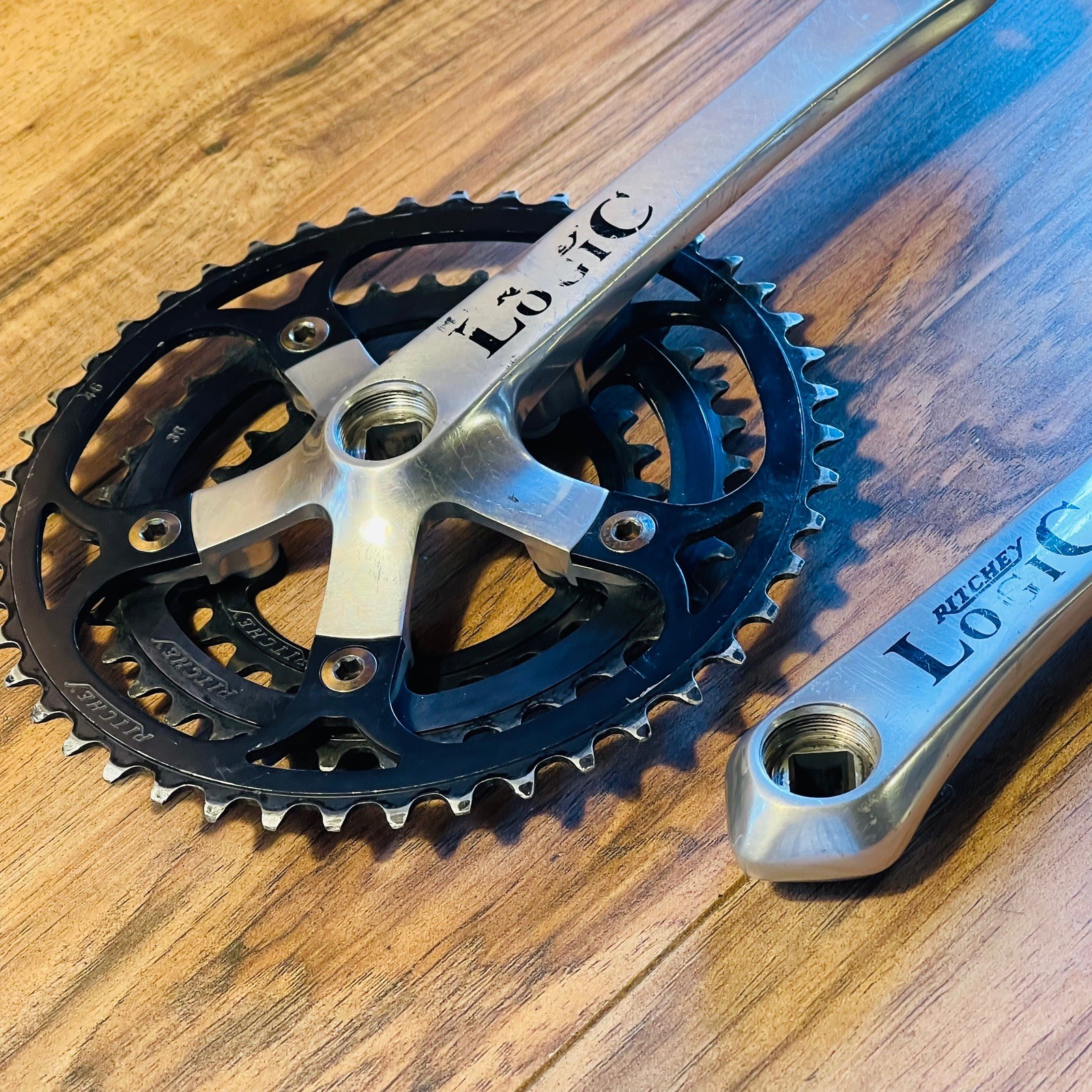 Used Ritchey Logic Triple Crankset Sugino Square Taper 110 74 180mm Black Rings