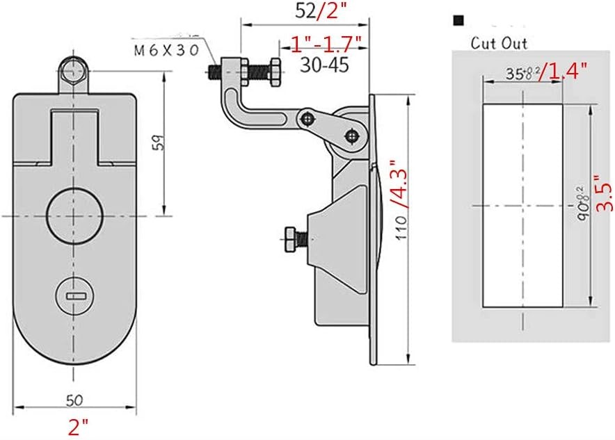 WJSKDQ Sealed Compression Latch Flush Mount 2pc