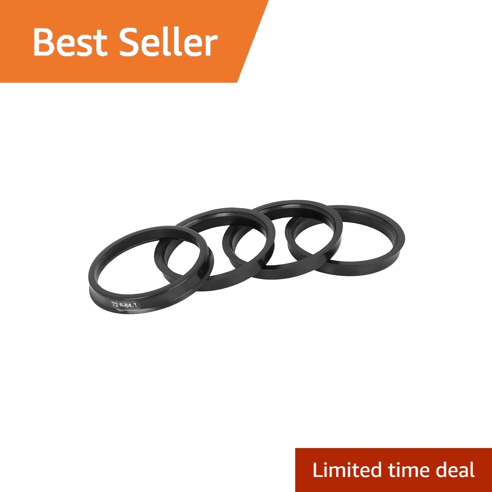 X AUTOHAUX Hub Rings 64.1mm Black 4pcs