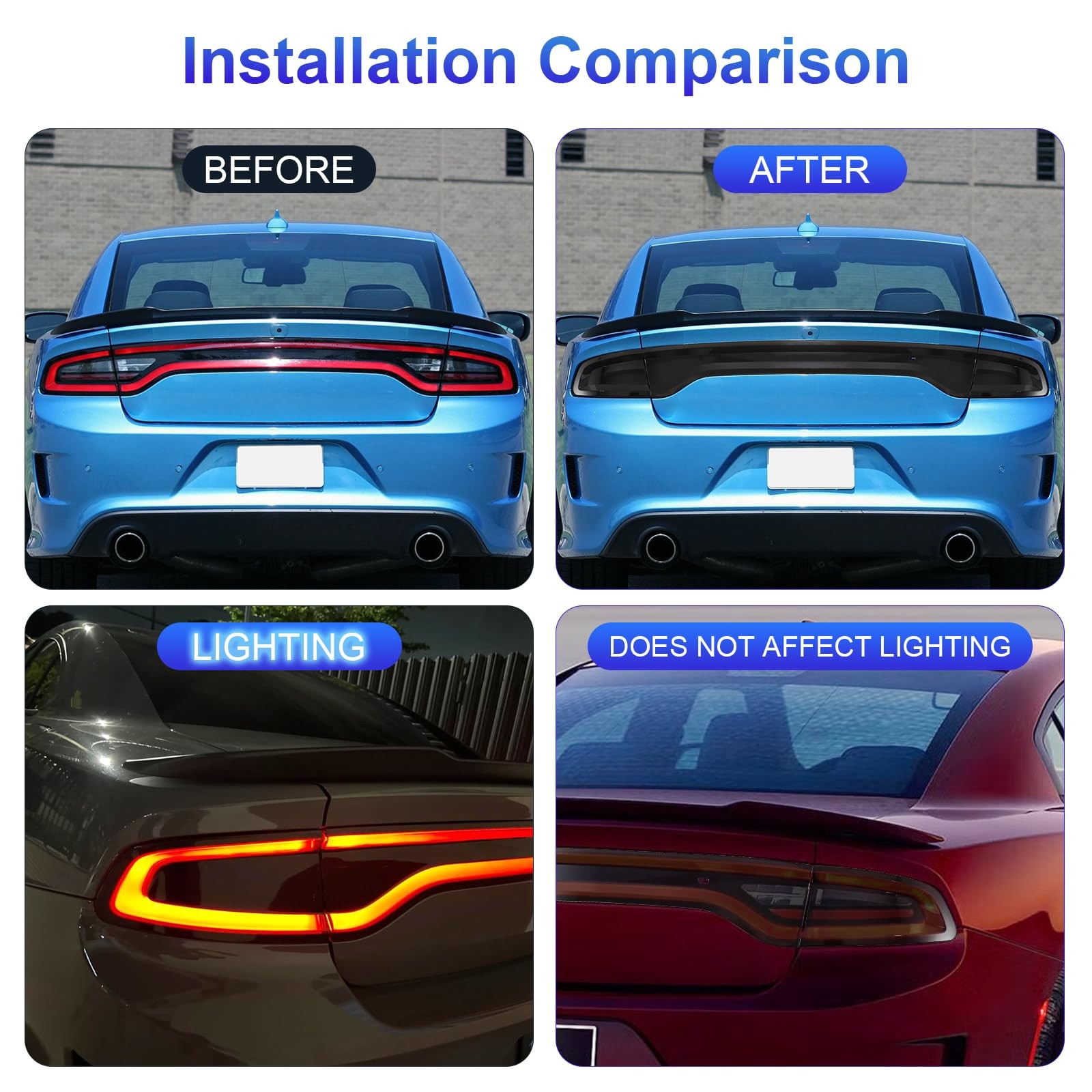 for Charger Tail Light Lamp Covers, Tail Light Cover Smoked Tail Light Guard