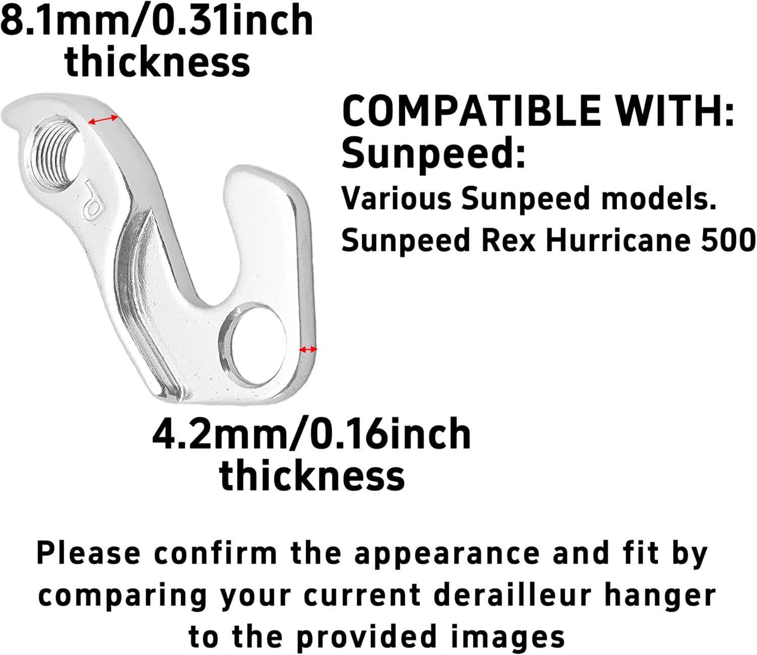 Universal Derailleur Hanger Replacement Part for Most Bicycle Models