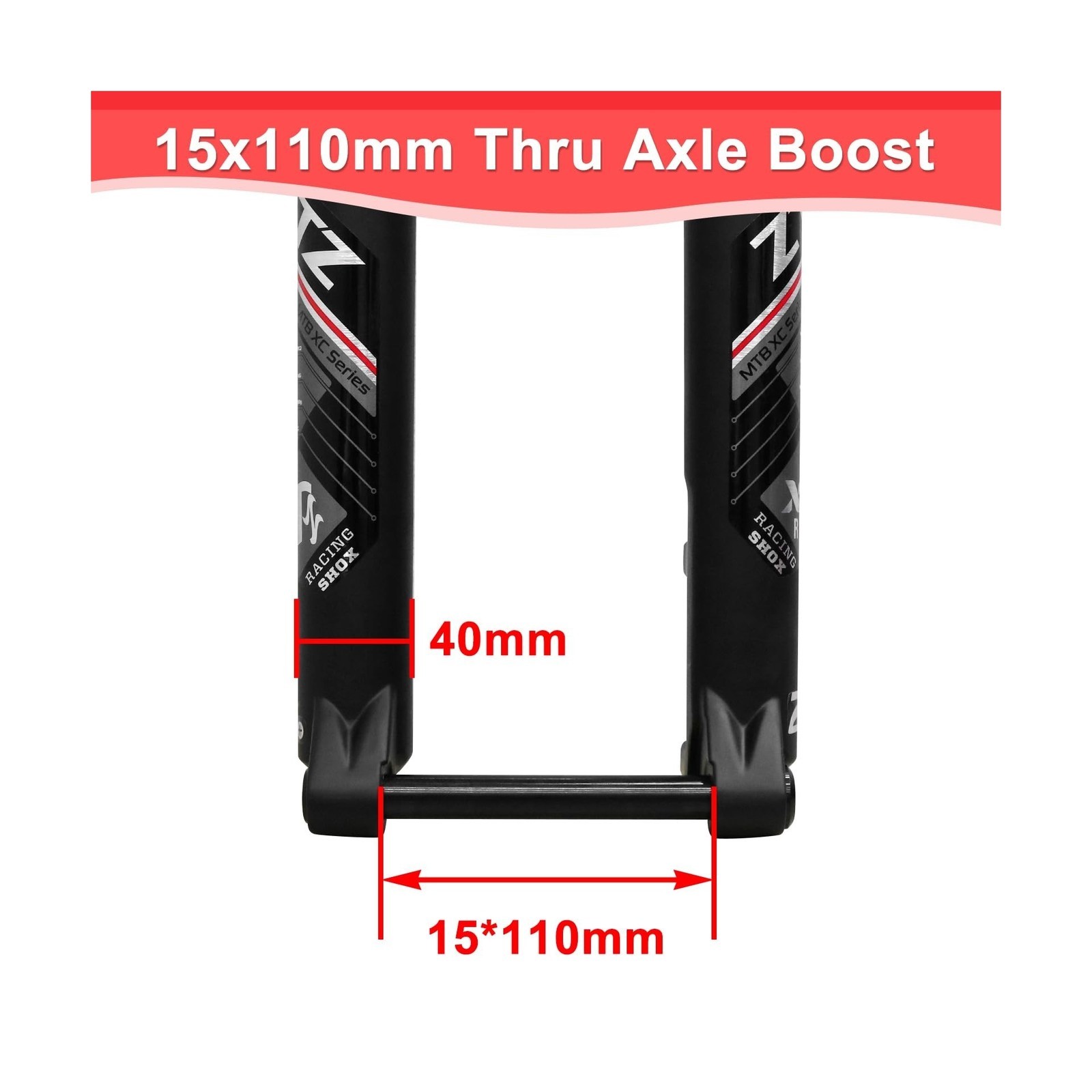 27.5″ Thru Axle Boost Mountain Bike Air Suspension Fork;1-1/8 Straight Steerer