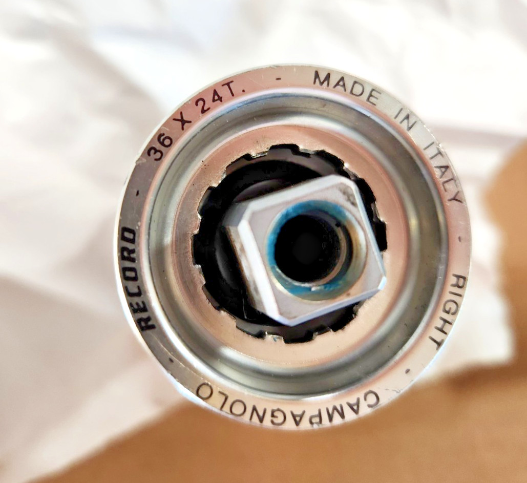 Vintage Record bottom bracket with Italian threading (36 × 24 TPI)