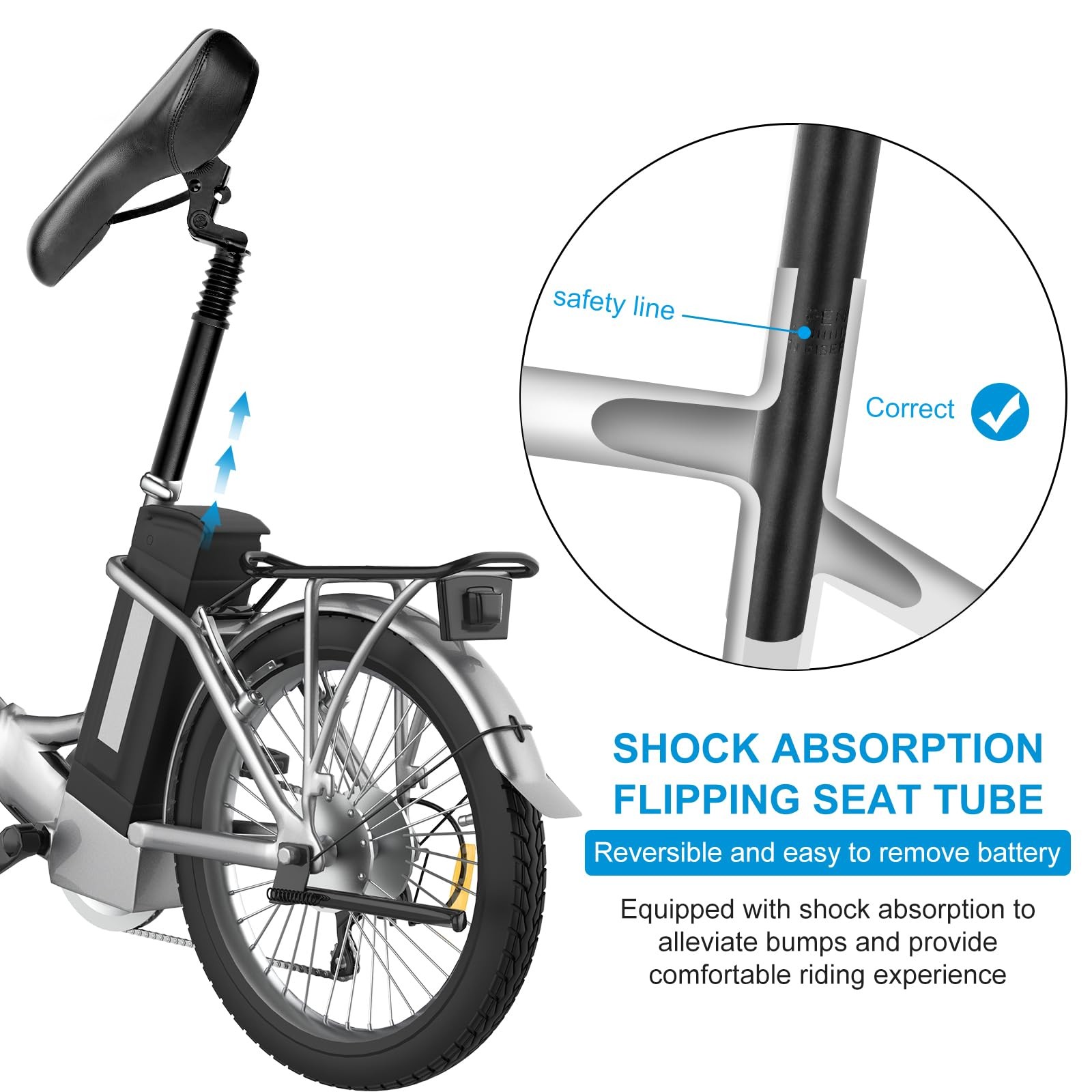 Bicycle Suspension Seat Post, 25.4/27.2/28.6/31.8/33.9mm Alumium Adjustable S…