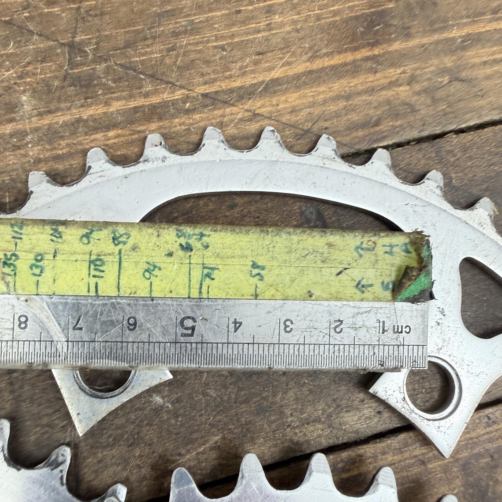 Vintage Sugino Chainring Set 47t 38t 34T 110 BCD Mighty Tour Triple 70s Wear