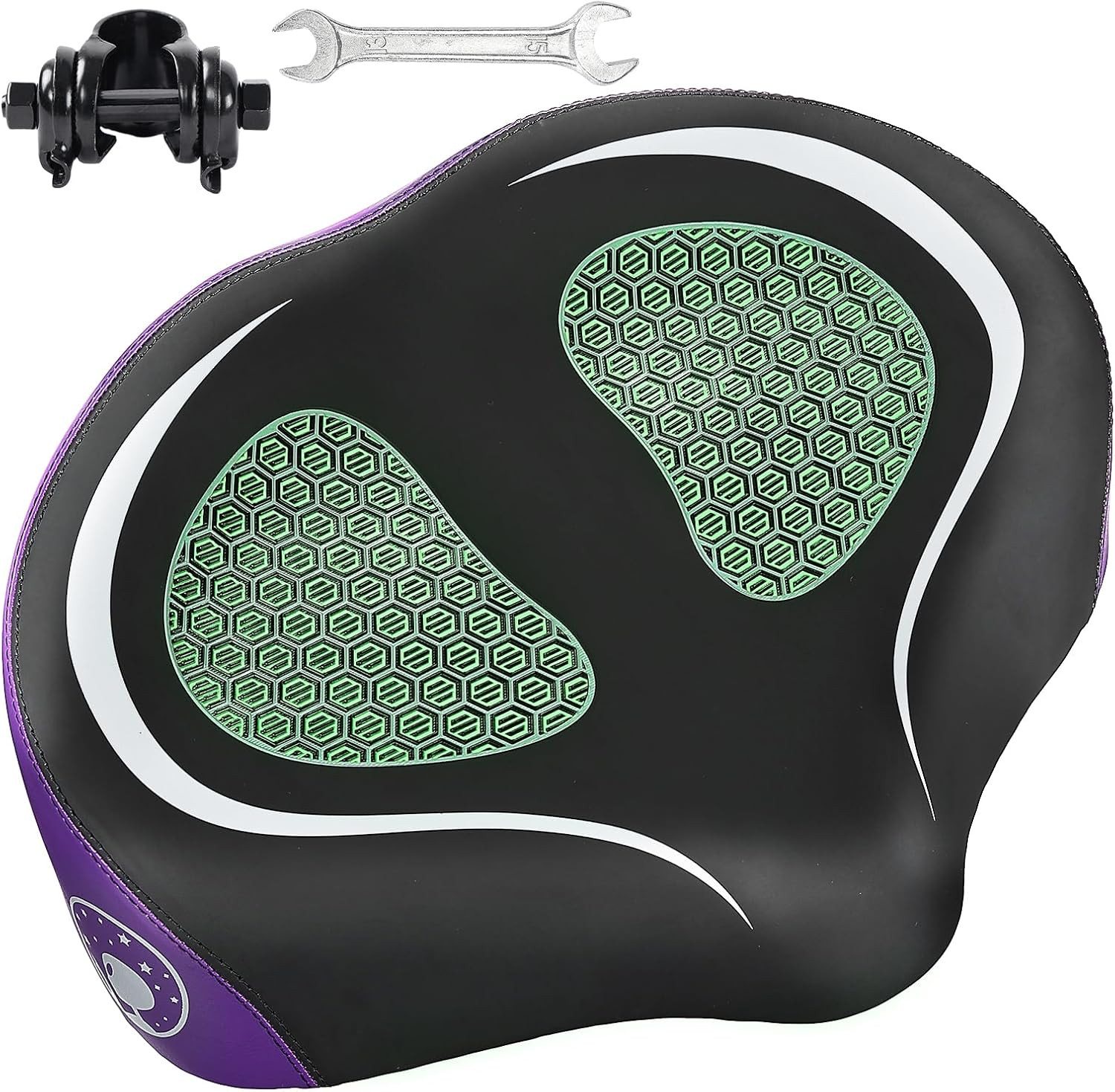Oversized Bike Seat for Men Women, Extra Wide Bicycle Saddle Cushion Comfortable