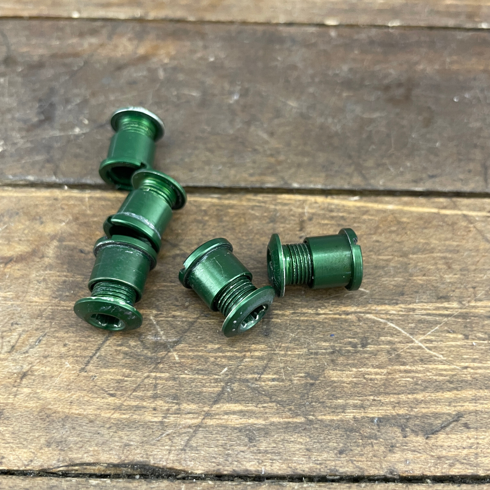 Chainring Bolt Set Green Aluminum 5 Rasta Lightweight Mountain 90s MTB Alloy