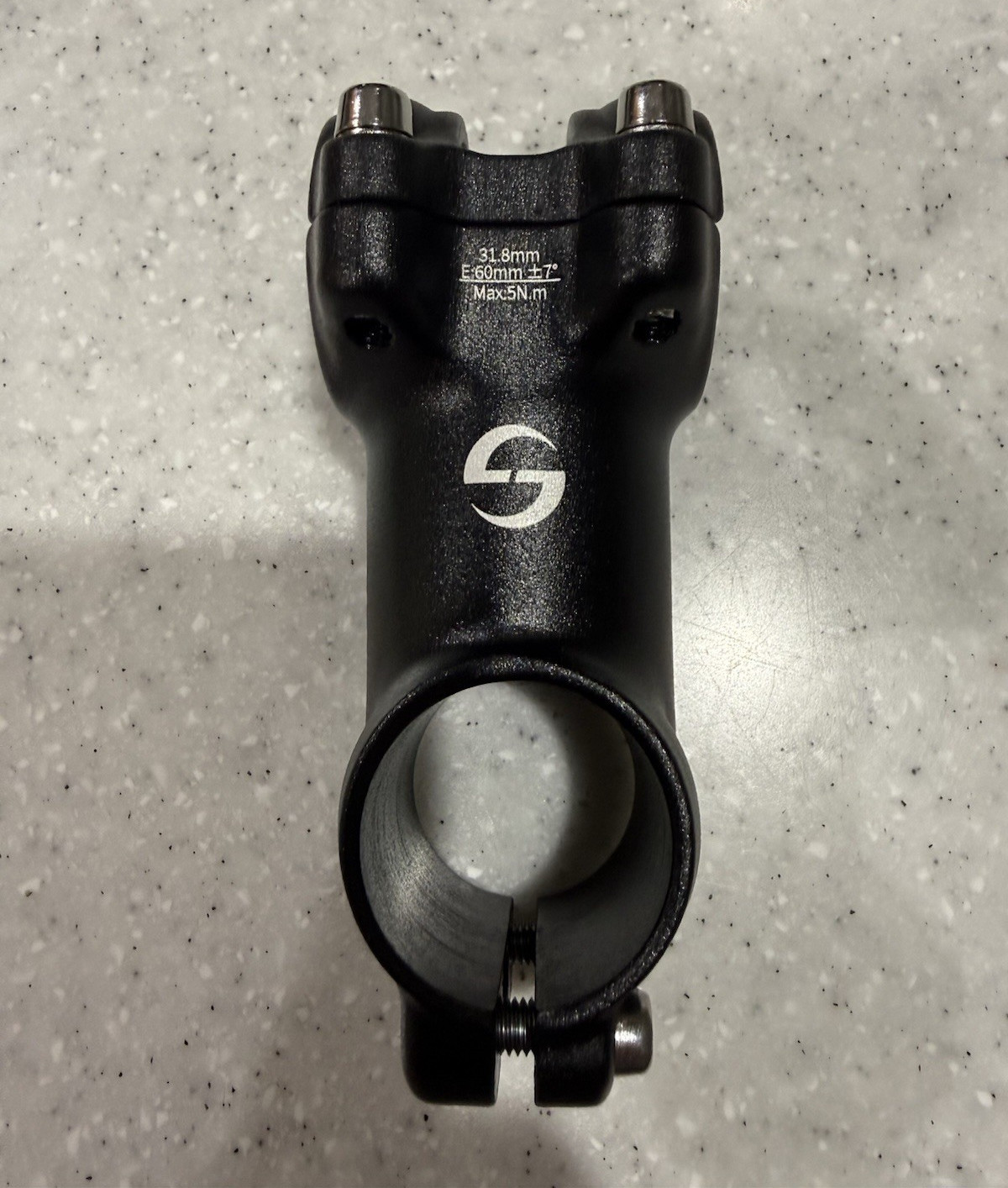 LUNJE Threadless Bike Stem 31.8mm Clamp 25.4mm Steerer 60mm Black