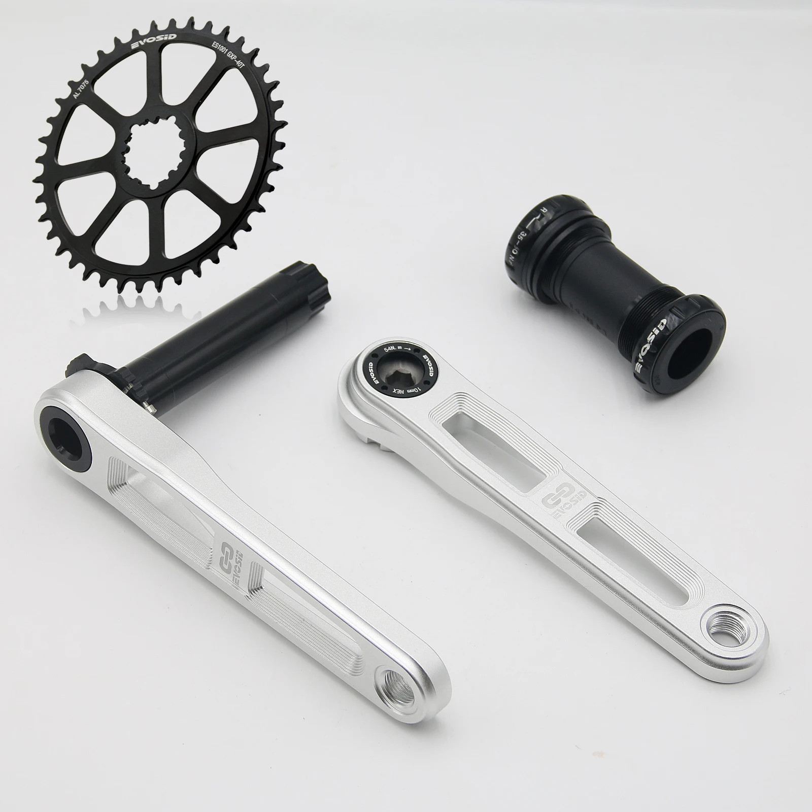 EVOSID Road Bike Crankset 160/165/170mm Hollow Crank 40-48T Chainring 7-12 Speed