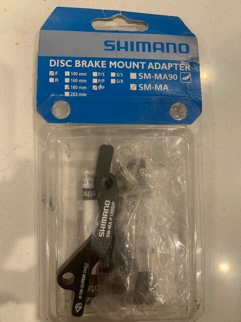 Shimano F180S/P Disc Brake Adaptor for 180mm Rotor, 51mm Caliper, 74mm Fork