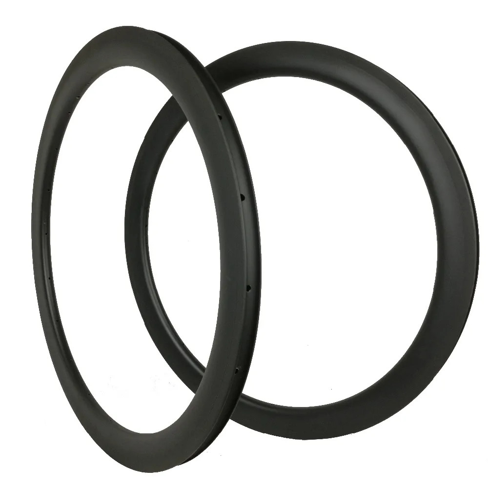 Asymmetric Carbon Road Bike Rims 50mm Depth 700C Matte/Glossy Finish 16-32Holes