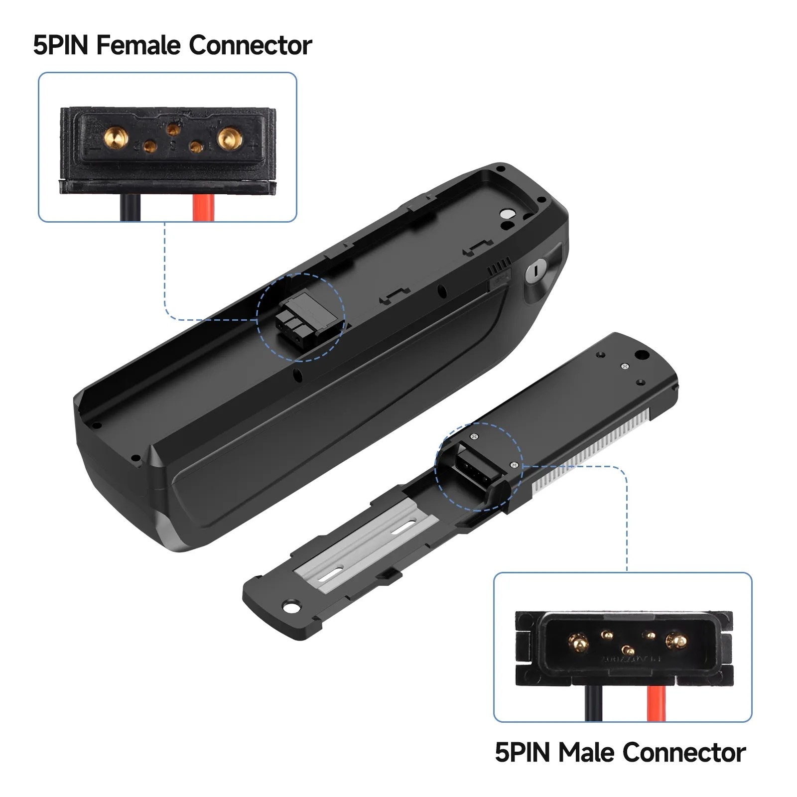 5Pin / 6Pin Male & Female For Hailong Ebike Battery Power Discharge Connector